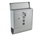 Acél postaláda plexi betekintővel, újságtartó rekesszel kültéri levelek és újságok tárolására