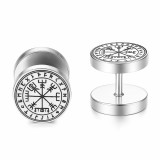 Acél Vegvísir iránytű viking fülbevaló