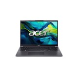 ACER Aspire A16-71M-77CC, 16" WUXGA, Intel Core Ultra 7 155H, 16GB, 1TB SSD, UMA, DOS, acélszürke