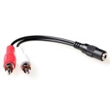 ACT 0,15 meter audio connection cable 1x 3,5 mmm jack male naar 1x 3.5mm stereo jack female - 2x RCA male AK2027