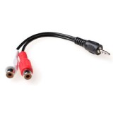 Act 0.15 meter audio connection cable 1x 3,5 mmm jack male naar 1x 3.5mm stereo jack male - 2x rca female ak2026