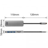 ACT AC7050 USB-C Hub 3 port with CardReader Grey AC7050