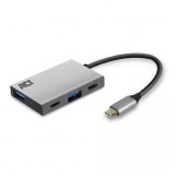 ACT AC7070 Hub 4 port with 2x USB-C and 2x USB-A Grey AC7070