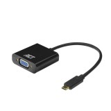 ACT AC7300 video átalakító kábel 0,15 M USB C-típus VGA (D-Sub) Fekete