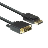 ACT AC7505 DisplayPort to DVI-D (Dual Link) (24+1) adapter cable 1.8m fekete