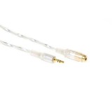 ACT High quality audio connection cable 1x 3,5 mmm jack male to 1x 3.5mm stereo jack female 5m Transparent AK2254