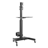 ACT Mobile Workstation for a single monitor with CPU mount keyboard and mouse tray Black AC8374