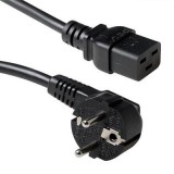 ACT Powercord mains connector Schuko CEE 7/7 male (angled) - C19 IEC 60320 3m Black AK5186