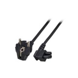 ACT Powercord mains connector Schuko CEE 7/7 male (angled) - C5 (angled) IEC 5m Black AK5007