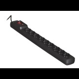 Activejet Combo 220V túlfeszültség védő hálózati elosztó 3.0m - Fekete (COMBO 9GN 3M)