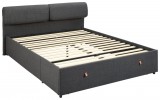 Actona Harris franciaágy felnyíló ágyráccsal 160x200 cm - Basel sötétszürke 19/fekete