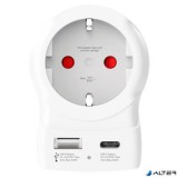 Adapter, Egyesült Királyságba utazóknak, USB-C + USB-A, SKROSS