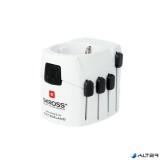 Adapter, világutazóknak, földelt, SKROSS