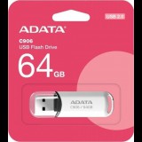 ADATA C906 USB flash meghajtó 64 GB USB A típus 2.0 Fehér (AC906-64G-RWH)