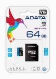 ADATA MICRO SDXC 64GB + ADAPTER CLASS 10 UHS-I U1 A1 V10 (85 MB/S OLVASÁSI SEBESSÉG)