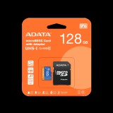 ADATA PREMIER MICRO SDXC + ADAPTER 128GB CL10 UHS-I U1 V10 A1 (100 MB/s olvasási sebesség)