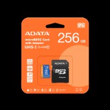 ADATA Premier Micro SDXC memóriakártya adapterrel 256GB Class 10 UHS-I U1 V10 A1 - fekete-kék