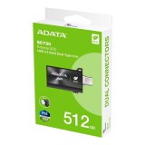 ADATA SC730 Külső SSD 512GB USB A + USB C 3.2 Gen 2 (600/600 MB/s)