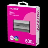 Adata ssd külső usb 3.2 500gb sd810, type-c, szürke sd810-500g-csg
