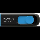 ADATA UV128 USB flash meghajtó 512 GB USB A típus 3.2 Gen 1 (3.1 Gen 1) Fekete, Kék (AUV128-512G-RBE)