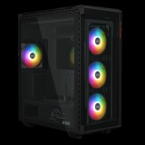 ADATA XPG Ház E-ATX Battlecruiser II, 4x120mm RGB ventilátor, Tápegység nélkül, üvegfalú, fekete (BATTLECRUISERIIPST-BKCWW )