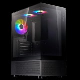 ADATA XPG Ház Midi ATX Invader X Mini, 5x120mm RGB ventilátor, Tápegység nélkül, üvegfalú, fekete (INVADERXMINIMT-BKCWW)