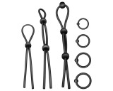 Addiction Addicted Toys - szilikon péniszgyűrű szett - 7db (fekete)
