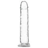 Addiction Crystal - tapadókorongos dildó (átlátszó) - 18cm