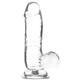 Addiction Crystal - tapadókorongos, herés dildó (átlátszó) - 15cm