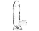 Addiction Crystal - tapadókorongos, herés dildó (átlátszó) - 15cm