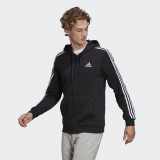 ADIDAS M 3S FT FZ HD Férfi kapucnis cipzáros pulóver fekete