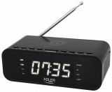 Adler AD 1192b, 5 W, FM, USB, AUX, Bluetooth 5.0, Fekete, Órás rádió