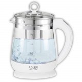 Adler AD 1299, 2200 W, 1.5 l, 60°C - 100°C, LED, Fehér-Inox-Átlátszó, Elektromos vízforraló