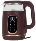 Adler AD 1305 BU, 2200 W, 1,7 l, Érintésvezérlő, Vízkőszűrő, Műanyag-Üveg, Bordó-Arany, Elektromos vízforraló