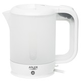 Adler AD 1381, 750-900 W, 0.5 l, Műanyag, Fehér, Elektromos utazó vízforraló