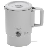 Adler AD 1388 G, 650 W, 0.8 l, Dupla falú, Szürke, Elektromos utazó vízforraló