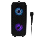 Adler AD 1903, 2 x 5 W, SD, USB, AUX, Bluetooth 5.3, 1500 mAh, FM, RGB LED, Karaoke, Fekete, Bluetooth hangszóró