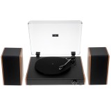 Adler AD 1915, 2×10 W, Bluetooth, USB, Beépített hangszóróval, Vinyl digitalizálás, Fekete-Fa, Bakelit lemezjátszó