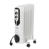 Adler AD 7815, Max. 1500 W, 3 fokozat, 7 borda, Fehér-Fekete, Olajradiátor