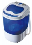 Adler AD 8051, 150 W, Centrifugálás funkció, Max 3 Kg, Leeresztő tömlő, Fehér-Kék, Felültöltős mosógép