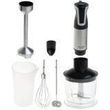 Adler AD4627, Max. 1800 W, 20 fokozat, 600 ml aprító, Turbó, Fekete-Inox, Botmixer szett