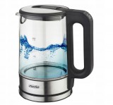 Adler Mesko Home MS 1301B 1,7 L 2200 W Fekete, Rozsdamentes acél, Átlátszó elektromos vízforraló