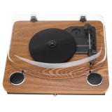AdlerAD 1914e, 2 x 0.8 W, 3 sebesség, Bluetooth 5.4, USB felvétel, RCA kimenet, Fekete-Fa-Átlátszó, Lemezjátszó