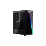 Aerocool Shard Tempered Glass ATX miditorony számítógépház, RGB, edzett üveg oldallap, fekete