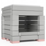 Agus Ofentechnik ÖkoSmart cserépkályha ökotűztér csomag 38x38x58 cm méretig - szürke