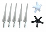 Air-Breeze Szélkerék lapát készlet 5 db x 107 cm fehér BREEZE komplett szett szélgenerátor szélturbina rotor Ø 2,2 m szélgenerátor építhető belőle