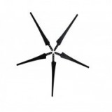 Air-Breeze Szélkerék lapát készlet 5 db x 107 cm fekete BREEZE szélgenerátor szélturbina rotor Ø 2,2 m szélgenerátor építhető belőle