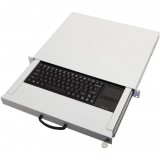 Aixcase AIX-19K1UKUSTP-W 19" Rack Szekrénybe építhető 1U fiók + Billentyűzet (US) + Touchpad (AIX-19K1UKUSTP-W)