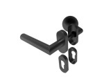 ajtó gomb kilincs ovál fekete balos aisi 304