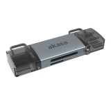 Akasa 2-In-1 USB 3.2 OTG Dual Card Reader Grey AK-CR-12